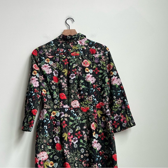 Adrianna Papell Button Collared Dress size 6 floral Bloom wedding Ruffle Money - Picture 11 of 12